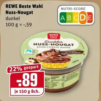 REWE Rewe Beste Wahl Nuss Nougat 150g Becher Angebot