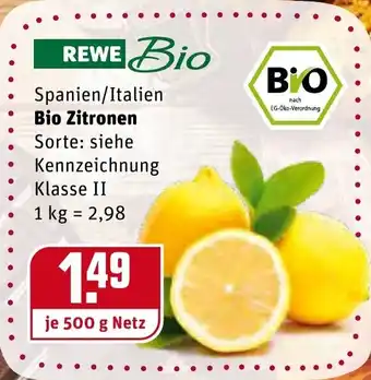 REWE Bio Zitronen 500g Angebot