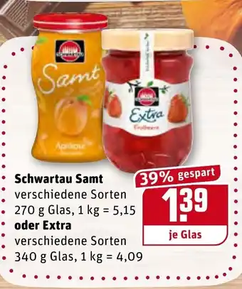 REWE Schwartau Samt 270g oder Extra 340g Angebot