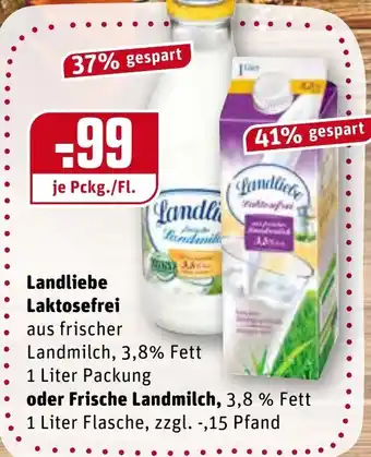 REWE Landliebe Laktosefrei oder Frische Landmilch Angebot