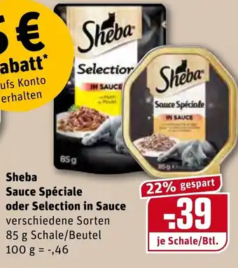 REWE Sheba Sauce Spéciale oder Selection in Sauce 85g Angebot