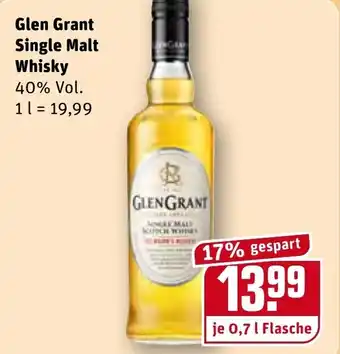 REWE Glen Grant Single Malt Whisky 0,7L Angebot