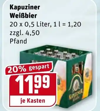 REWE Kapuziner Weißbier 20x0,5L Angebot