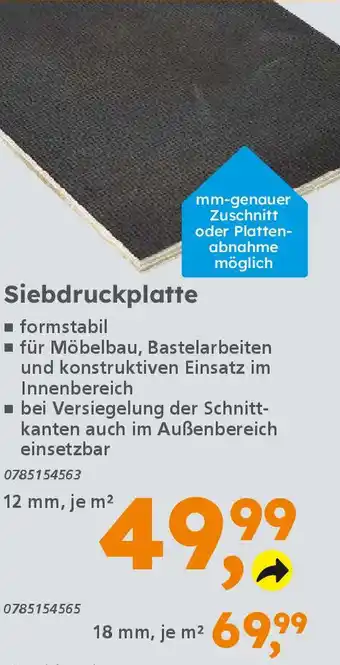 Globus Baumarkt Siebdruckplatte Angebot