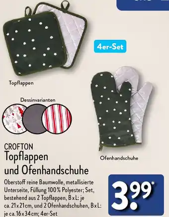 Aldi Nord CROFTON Topflappen und Ofenhandschuhe Angebot