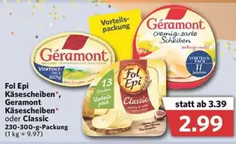 Combi Fol Epi Käsescheiben, Geramont Käsescheiben oder Classic 230-300g Angebot
