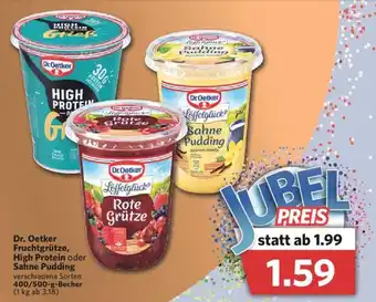 Combi Dr. Oetker Fruchtgrütze, High Protein oder Sahne Pudding 400/500g Becher Angebot