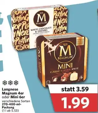 Combi Langnese Magnum 4er oder Mini 6er 270-400ml Angebot