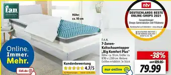 Lidl F.a.n. 7-zonen-kaltschaumtopper „big komfort plus“ Angebot