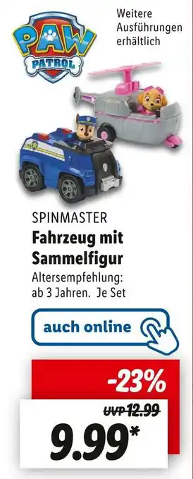 Lidl Spinmaster fahrzeug mit sammelfigur Angebot