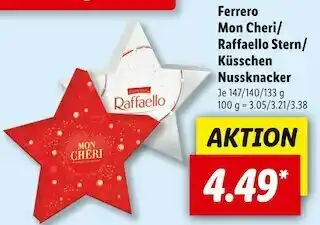 Lidl Ferrero mon cheri/raffaello stern/küsschen nussknacker Angebot