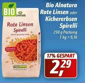 Simmel Bio Alnatura Rote Linsen Oder Kichererbsen Spirelli Angebot