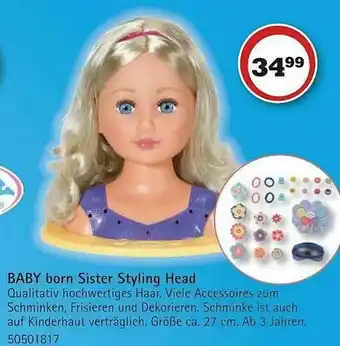 Vedes Baby Born Sister Styling Head Angebot