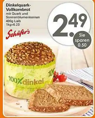 WEZ Schäfer's Dinkelquark Vollkornbrot Angebot