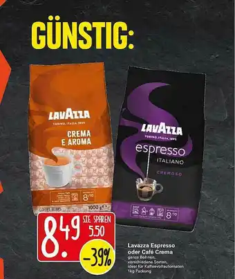 WEZ Lavazza Espresso Oder Café Crema Angebot