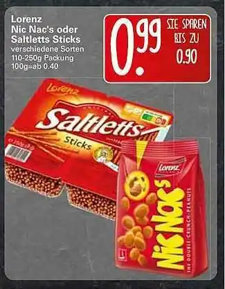 WEZ Lorenz Nic Nac's Oder Saltletts Sticks Angebot