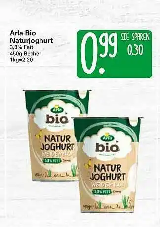 WEZ Arla Bio Naturjoghurt Angebot