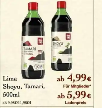 LPG Biomarkt Lima Shoyu, Tamari Angebot