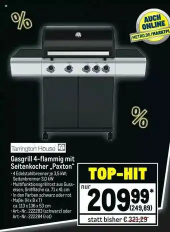 METRO Tarrington House Gasgrill 4-flammig Mit Seitenkocher „paxton” Angebot