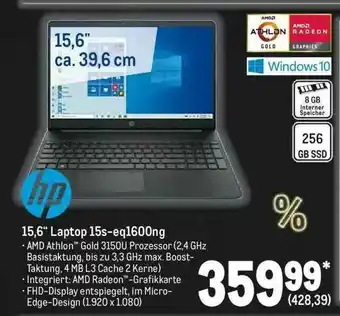 METRO Hp 15,6” Laptop 15s-eq1600ng Angebot