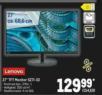 METRO Lenovo 27” Tft Monitor S271-10 Angebot