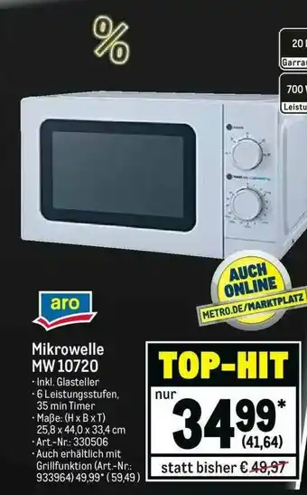 METRO Aro Mikrowelle MW 10720 Angebot