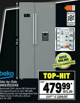 METRO Beko Side-by Side GNE63521DXB Angebot