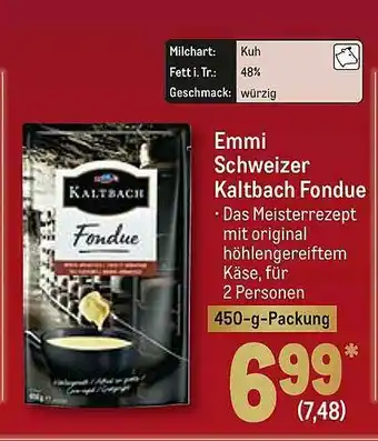 METRO Emmi Schweizer Kaltbach Fondue Angebot