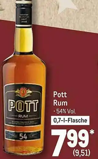 METRO Pott Rum Angebot