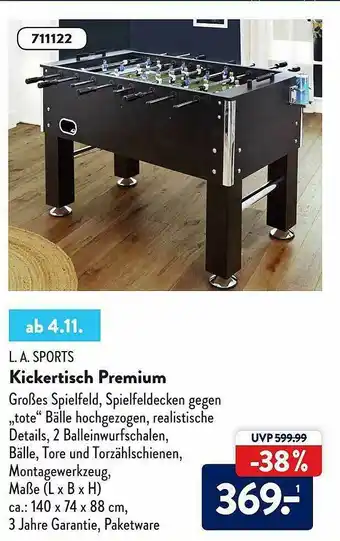 Aldi Süd La Sports Kickertisch Premium Angebot