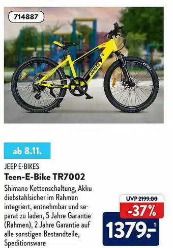 Aldi Süd Jeep E-bikes Teen-e-bike Tr7002 Angebot