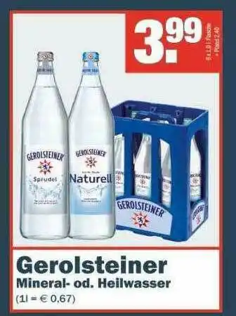 Benz Getränke Gerolsteiner Mineral- Oder Heilwasser Angebot