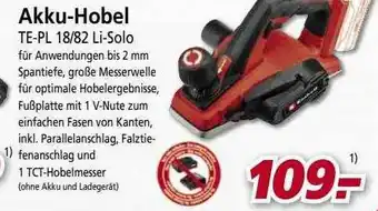 bauSpezi Akku-hobel Te-pl 18.82 Li-solo Angebot