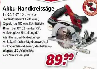 bauSpezi Akku-handkreissäge Te-cs 18.150 Li-solo Angebot