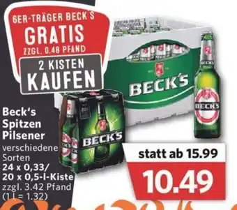 Combi Beck's Spitzen Pilsener 24x0,33L / 20x0,5L Angebot