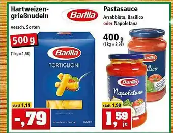 Thomas Philipps Barilla Hartweizengrießnudeln Oder Pastasauce Angebot