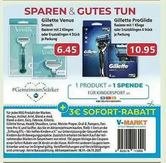 V Markt Gillette Venus Oder Proglide Angebot