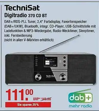 V Markt Technisat Digitradio 370 Cd Bt Angebot