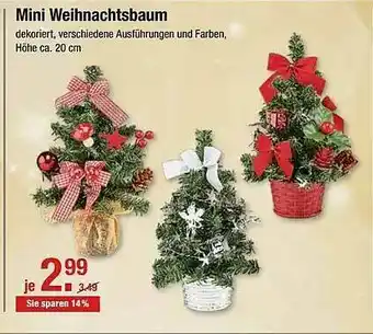 V Markt Mini Weihnachtsbaum Angebot