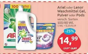 Budni Ariel Oder Lenor Waschmittel Gel, Pulver Oder Pods Angebot