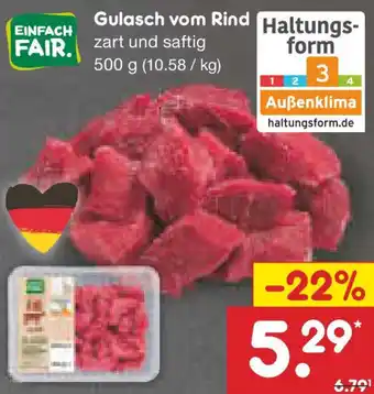 Netto Marken-Discount EINFACH FAIR Gulasch vom Rind Angebot