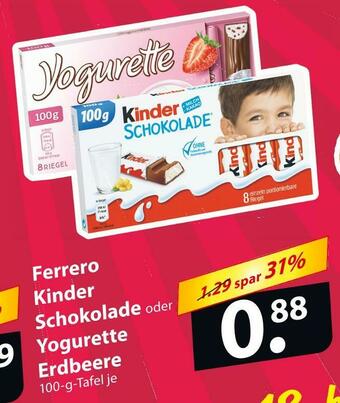 Famila Nord Ost Ferrero kinder schokolade oder yogurette erdbeere Angebot