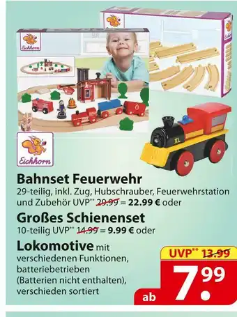 Famila Nord Ost Bahnset feuerwehr, großes schienenset oder lokomotive Angebot