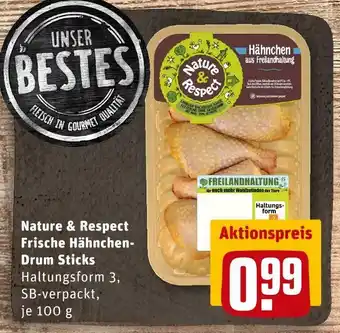 REWE Nature & respect frische hähnchen-drum sticks Angebot