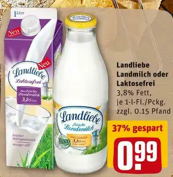 REWE Landliebe landmilch oder laktosefrei Angebot