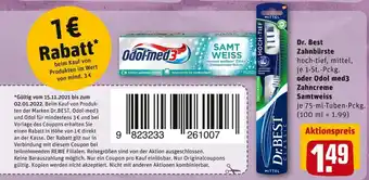 REWE Dr. best oder odol med3 zahnbürste oder zahncreme Angebot