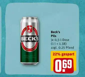 REWE Beck’s pils Angebot