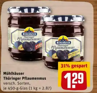 REWE Mühlhäuser thüringer pflaumenmus Angebot