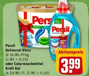 REWE Persil universal discs oder colorwaschmittel kraft gel Angebot