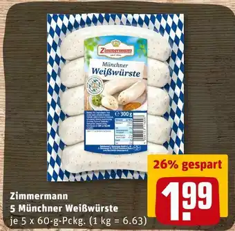 REWE Zimmermann 5 münchner weißwürste Angebot